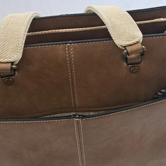 Simply Noelle Camel Brown Vegan Leather and Canvas - Picture 8 of 16